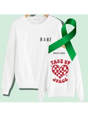 Take Up Space Mental Health graphic crewneck sweatshirt size large